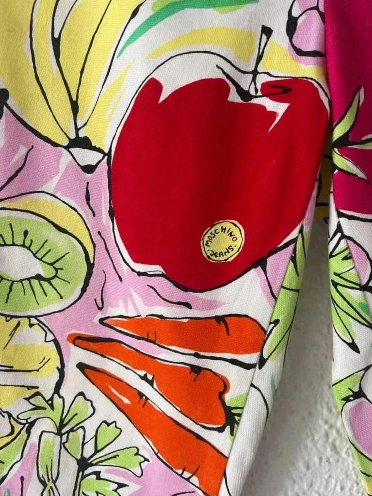 Pantalon vintage imprimé fruits année 90 Moschino Jeans – taille 38