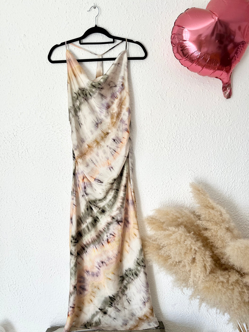 Robe longue dos nu tie-dye beige Zara – Taille M
