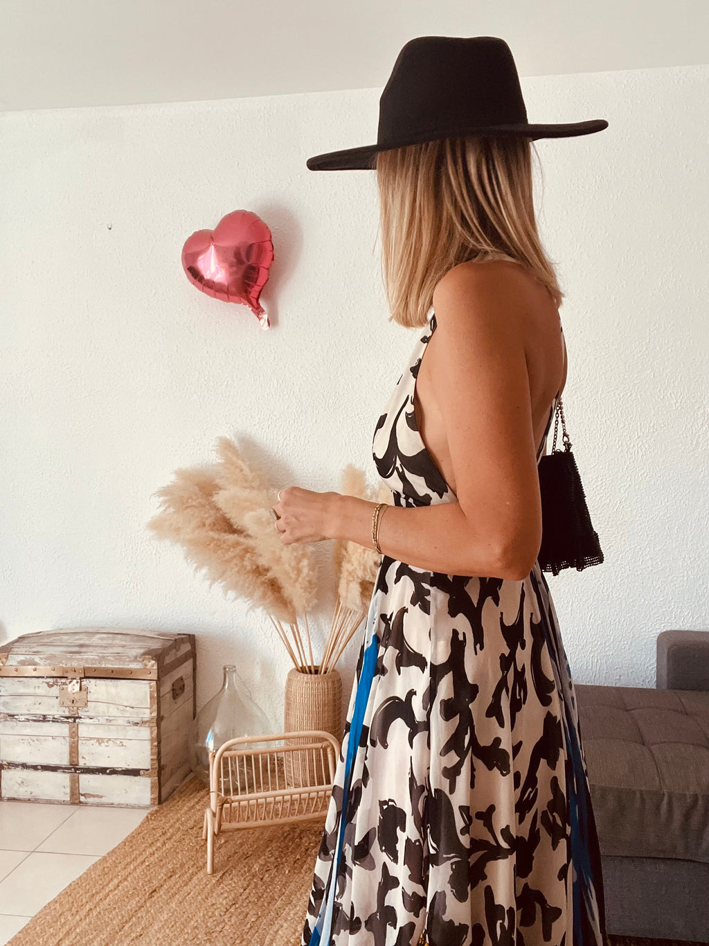 Robe longue dos nu imprimé baroque ivoire Zara – Taille S