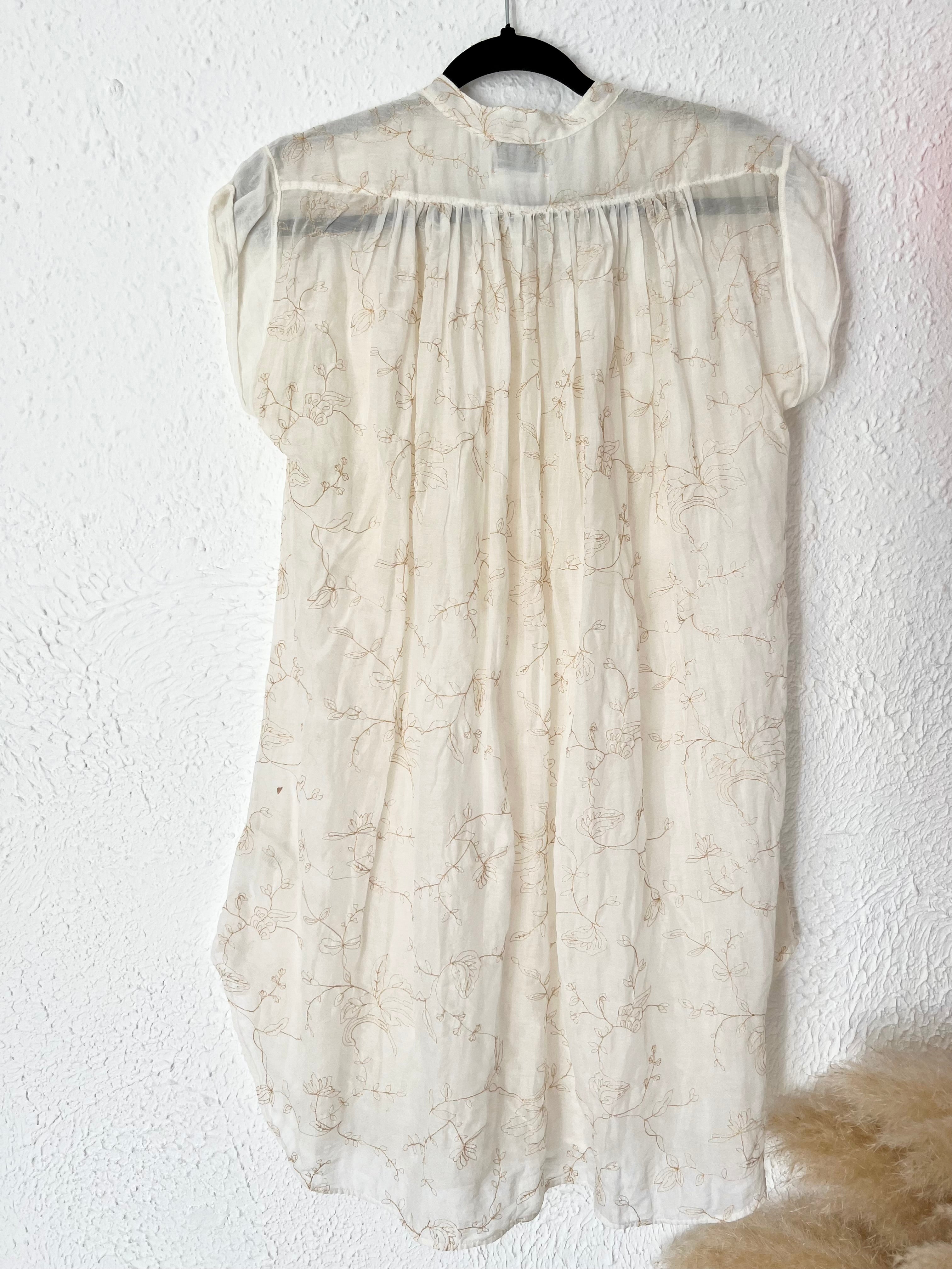 Robe chemise brodée écrue forte_forte Resort – Taille 0 (XS/S)