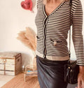 Cardigan marinière Sandro laine & cachemire – Taille 2
