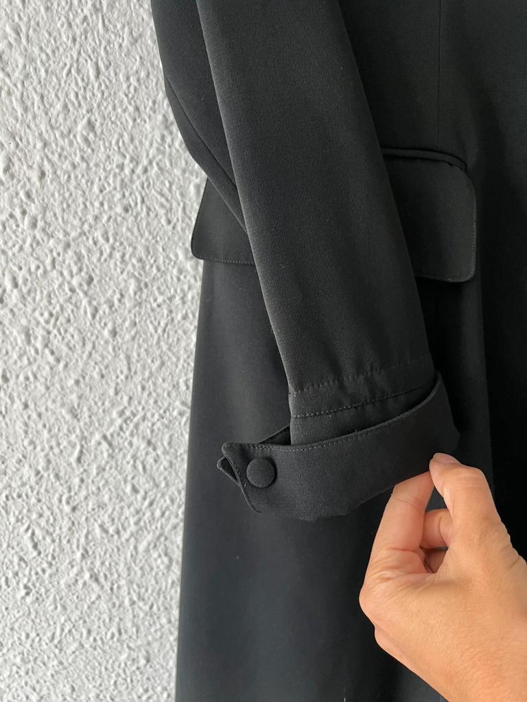 Robe Gerard Darel vintage noire boutonnée mi-longue - taille 40
