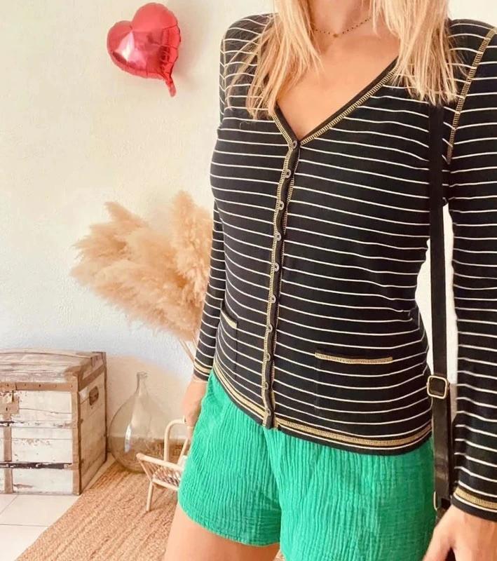 Gilet coton rayé Rodier – Taille S