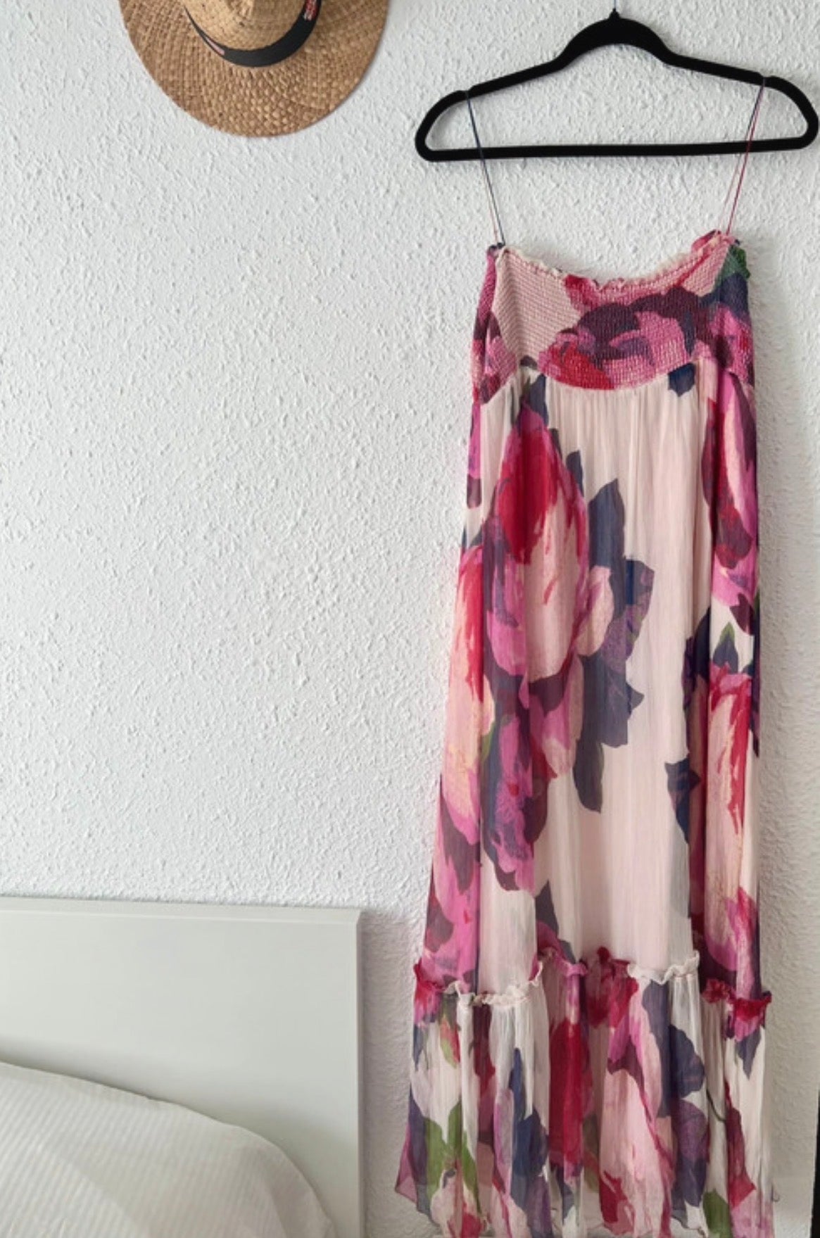 Robe longue fleurie smockée rose Zara Basic – Taille 36