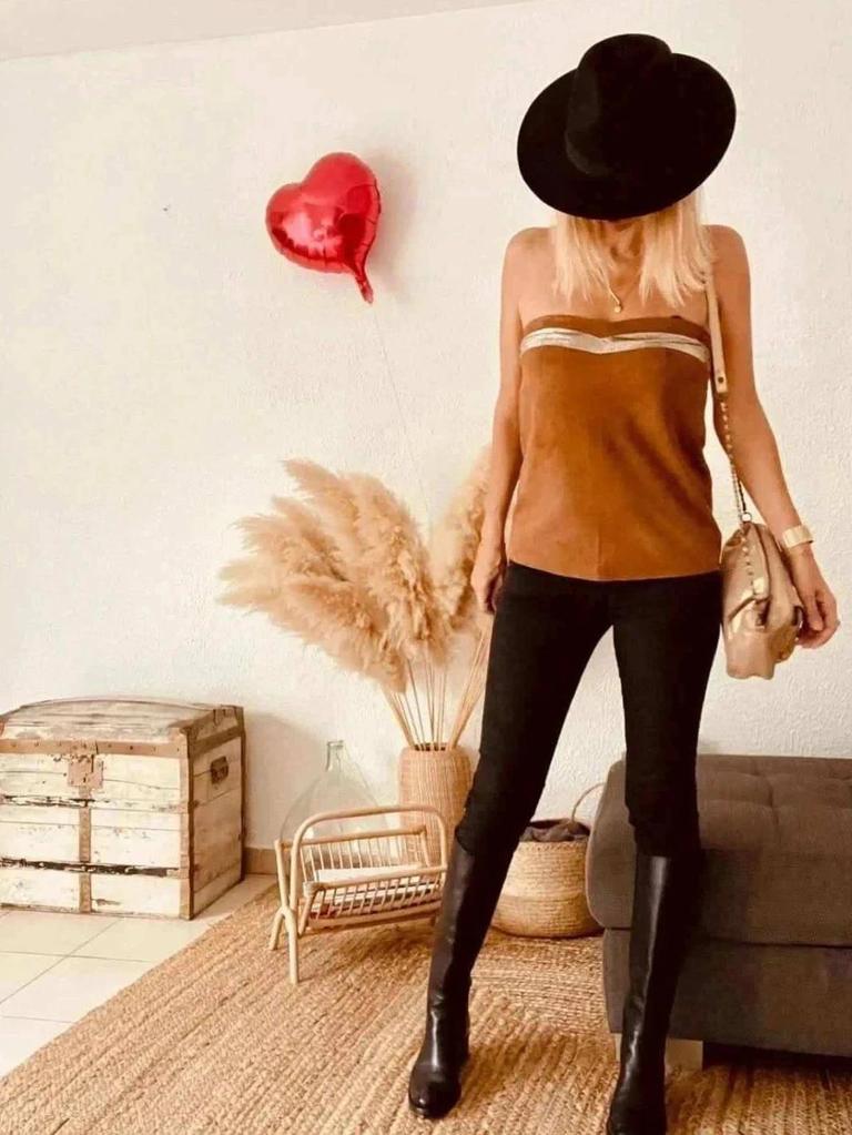 Bustier camel en daim véritable Bel Air - taille 36