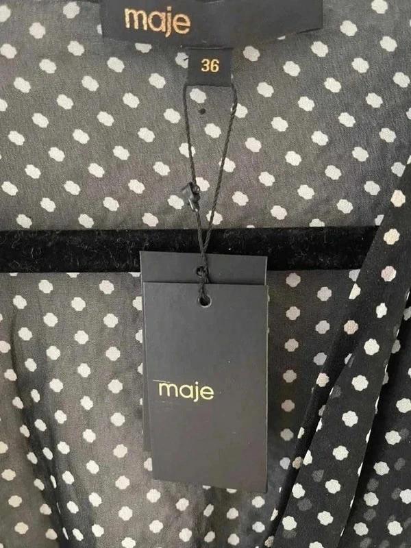 Robe Maje noire à pois neuve – Taille 36