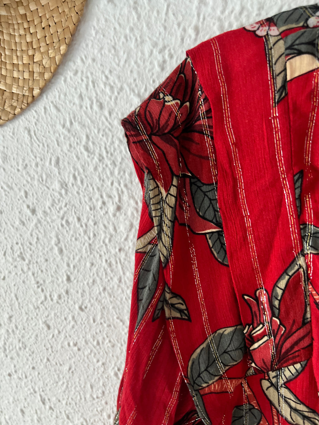 Robe fleurie tropicale rouge ba&sh – Taille 36 (XS)