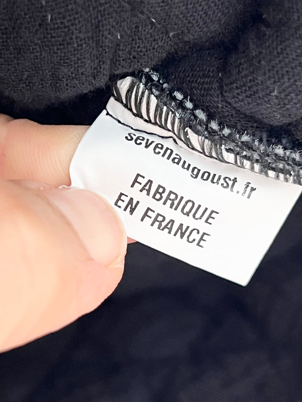 Veste matelassée col V noire seven/august – Taille S