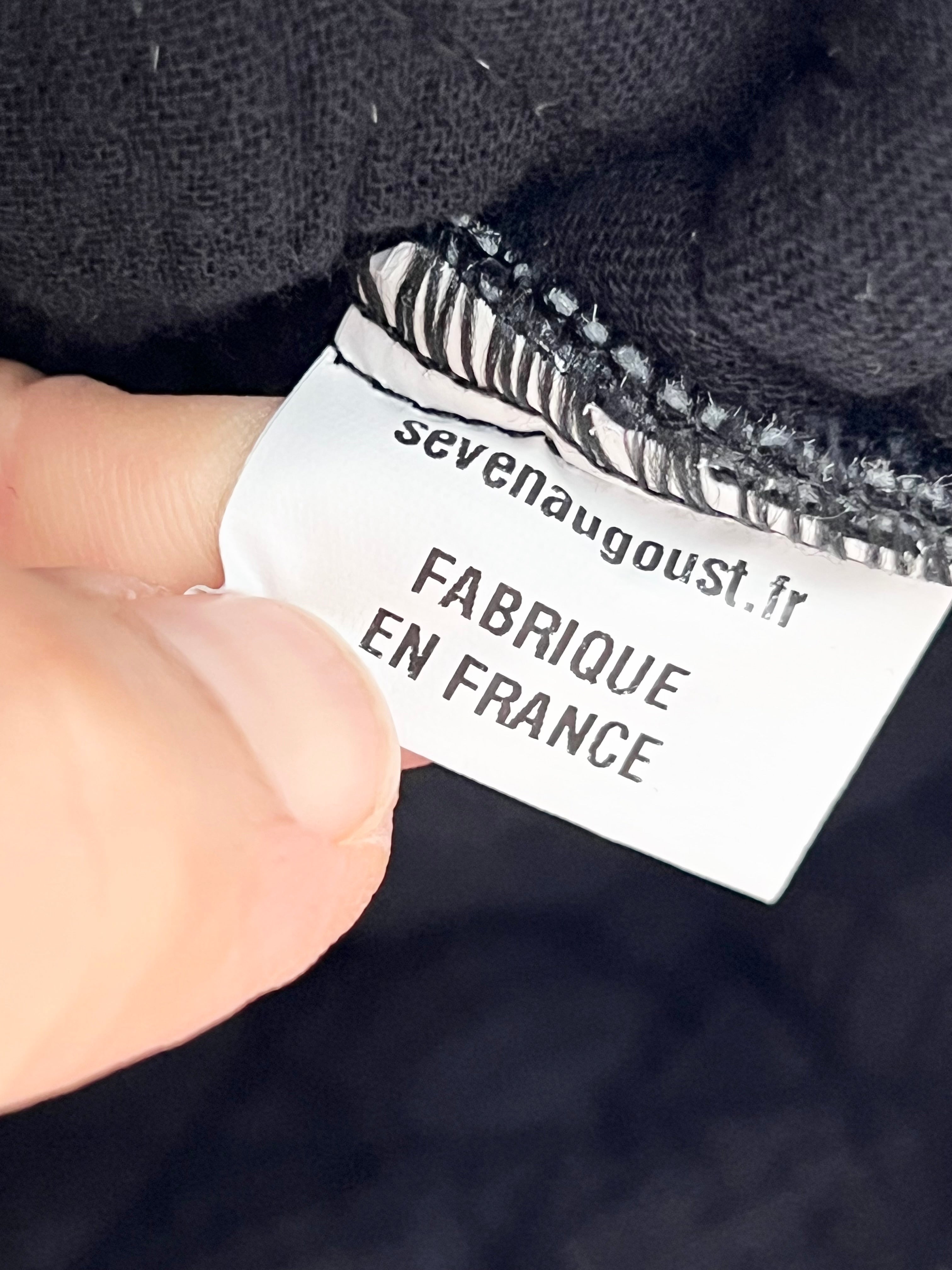 Veste matelassée col V noire seven/august – Taille S