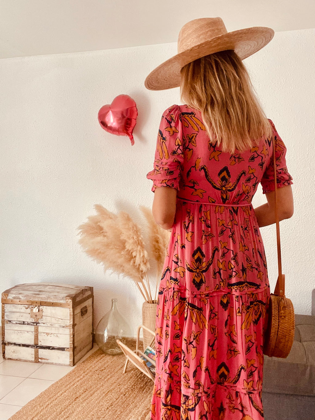 Robe fleurie bohème rose ba&sh – Taille 36