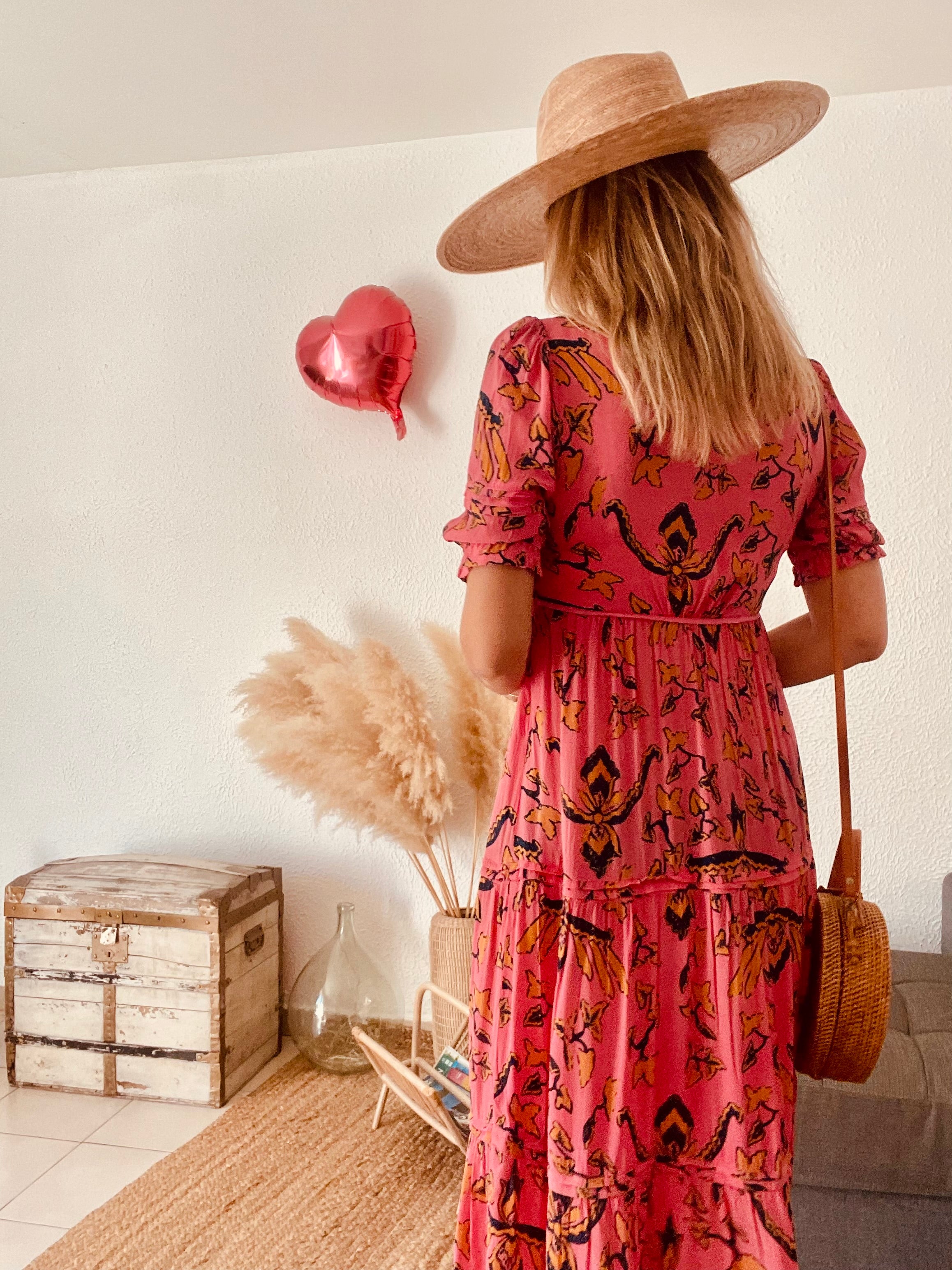 Robe fleurie bohème rose ba&sh – Taille 36