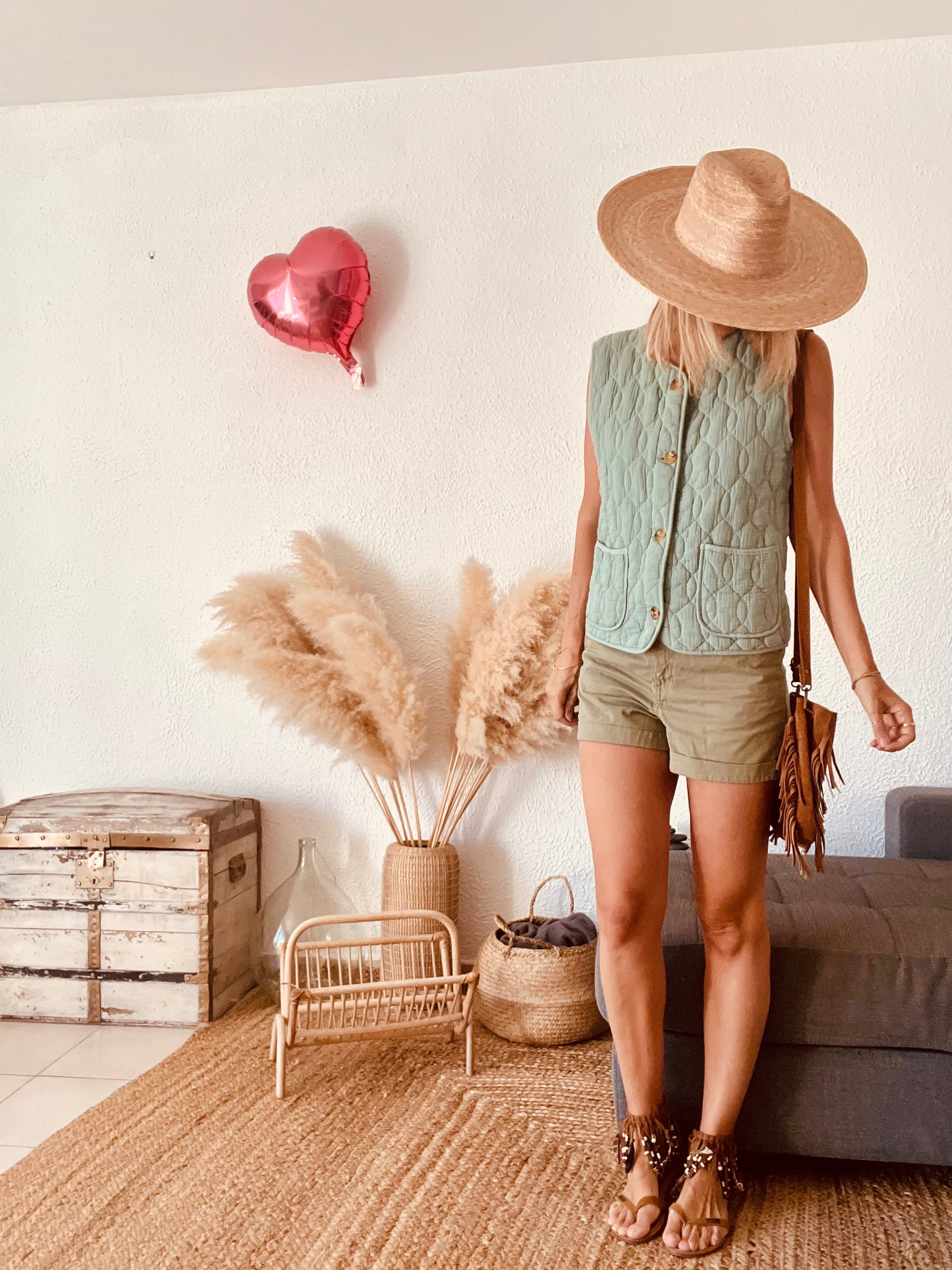Gilet matelassé sans manches vert sauge Johanna Paris – Taille 38