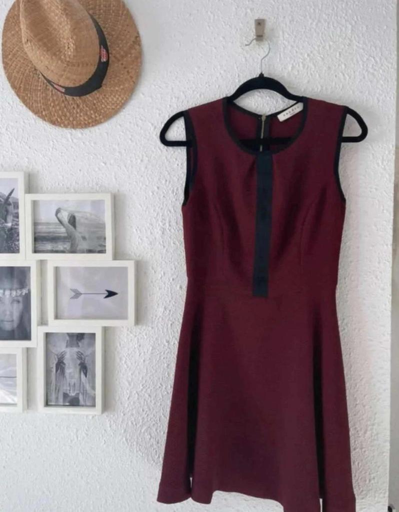 Robe skater bordeaux Sandro – Taille 36/38 -b-251031-4330