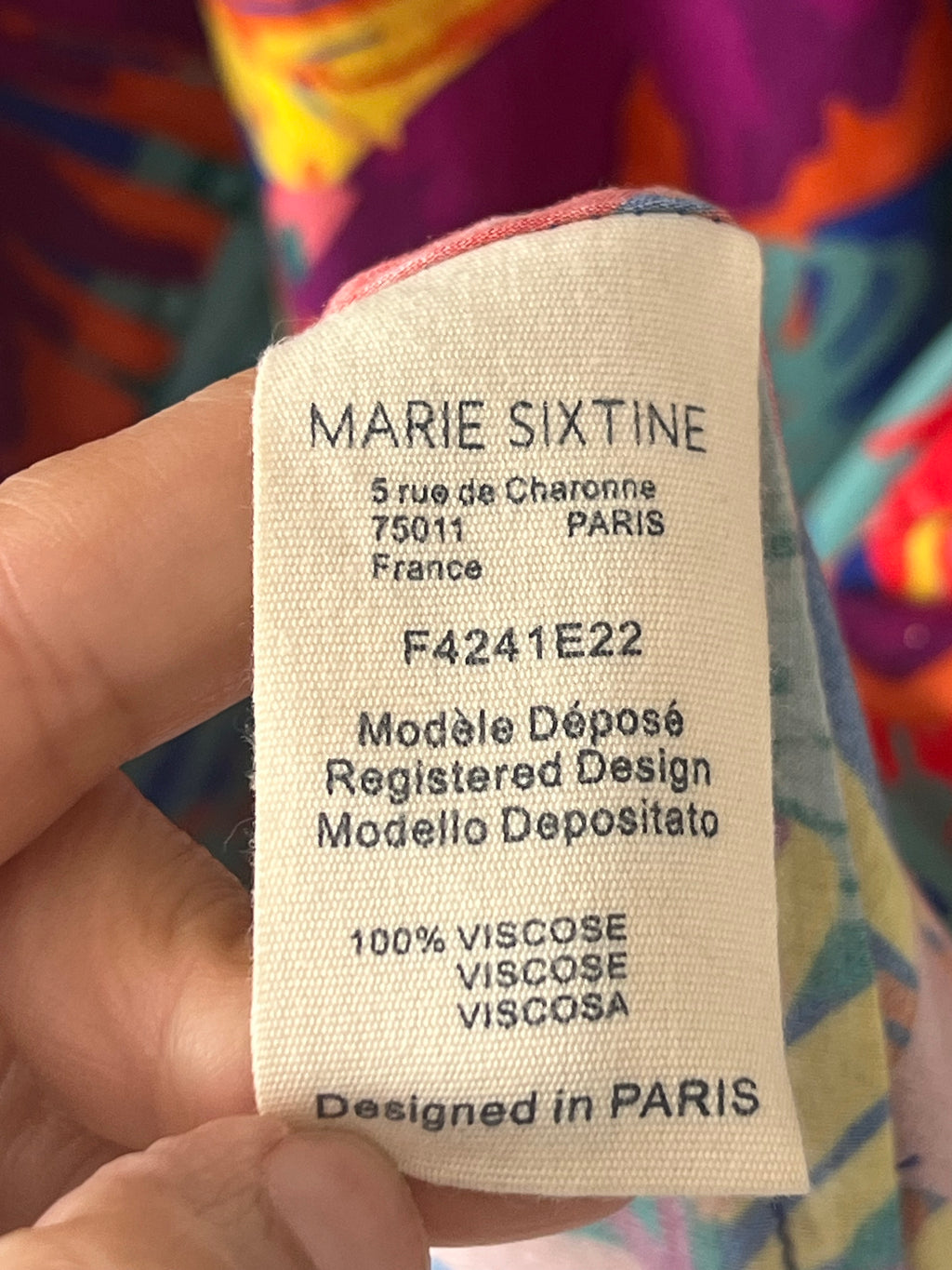 Robe longue imprimée tropicale Marie Sixtine – Taille S