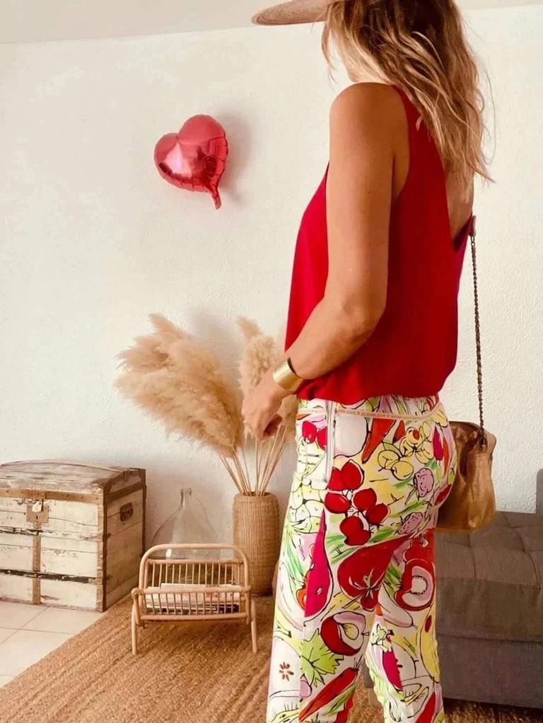 Pantalon vintage imprimé fruits année 90 Moschino Jeans – taille 38