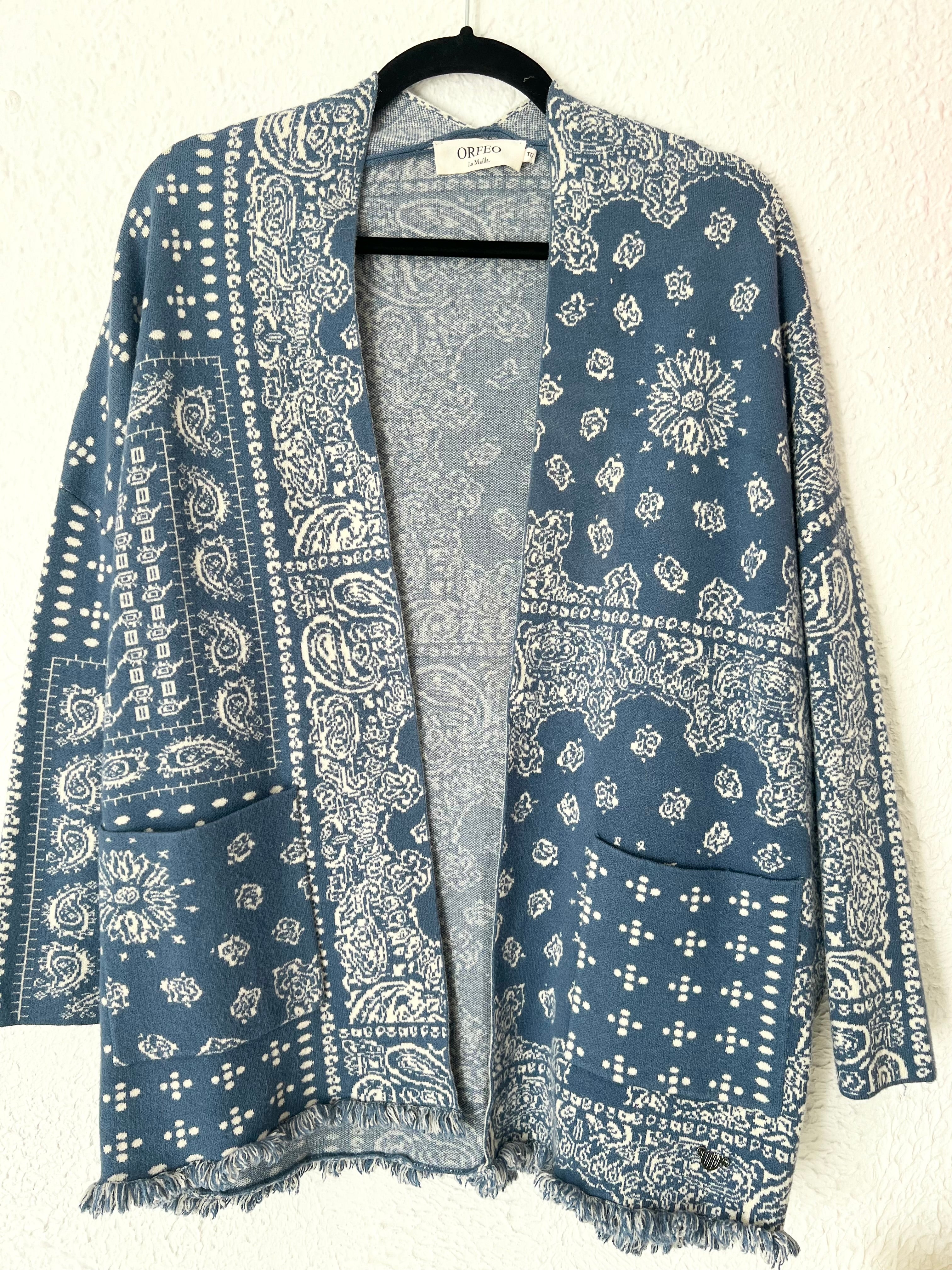GILET MAILLE BANDANA BLEU ORFEO – Taille Unique