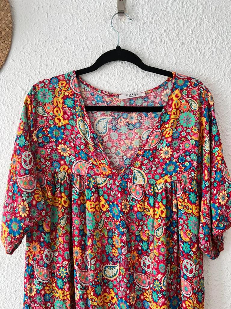 Robe Daisy Marseille imprimé psychédélique foisonnant - taille unique - B-260411-4498
