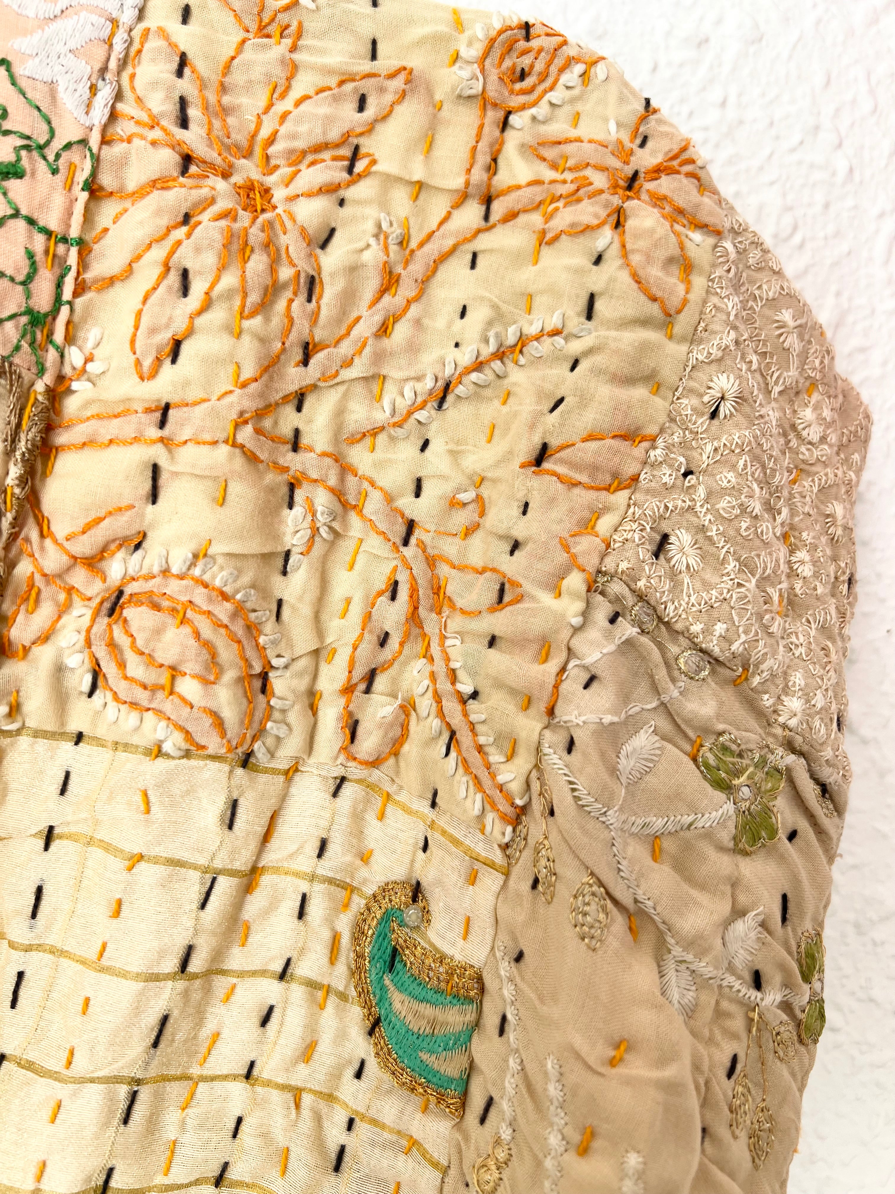 Veste kimono kantha upcyclée beige Sissel Edelbo – Taille unique