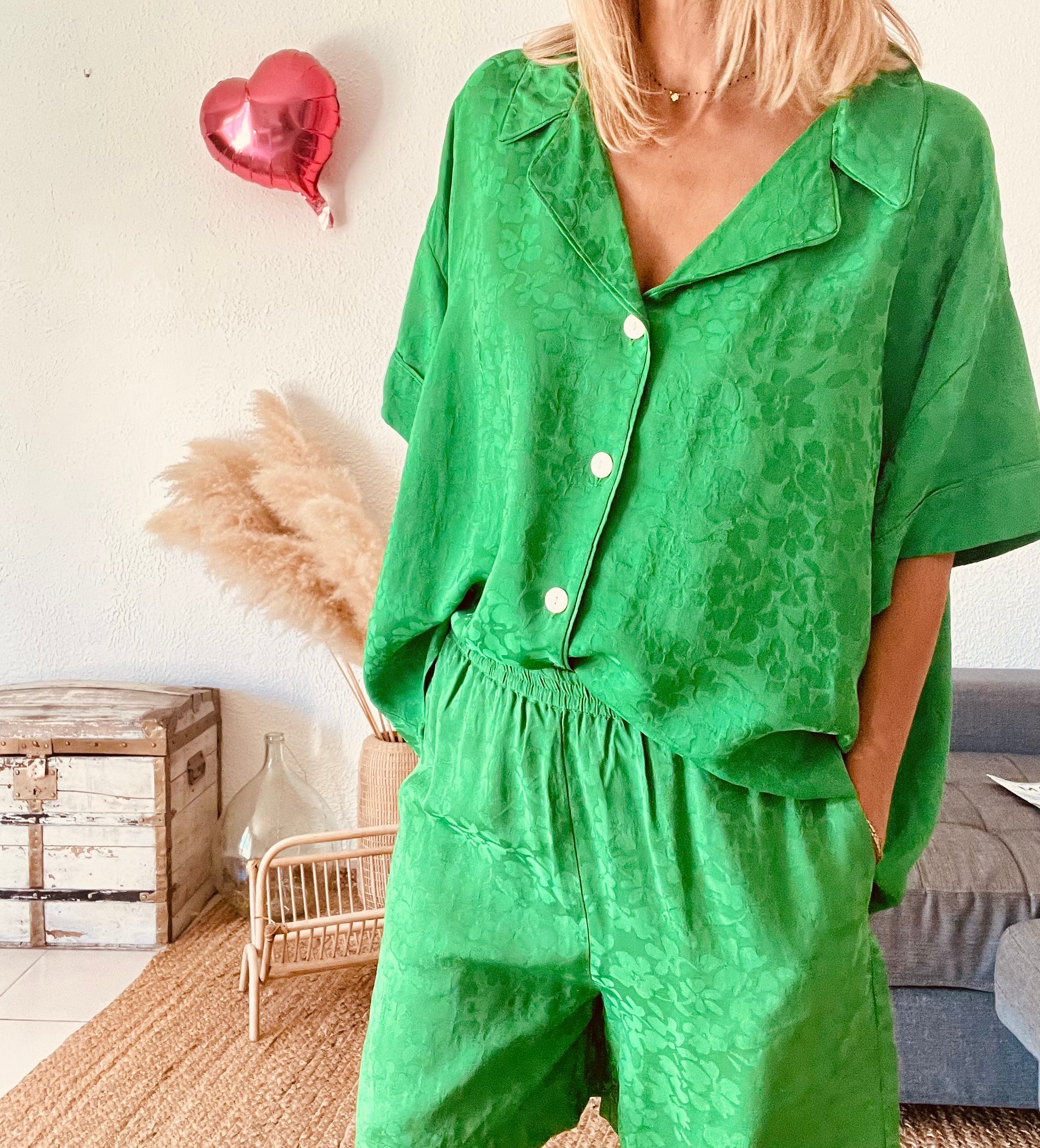Ensemble chemise et short vert American Vintage – Taille S (36/38)