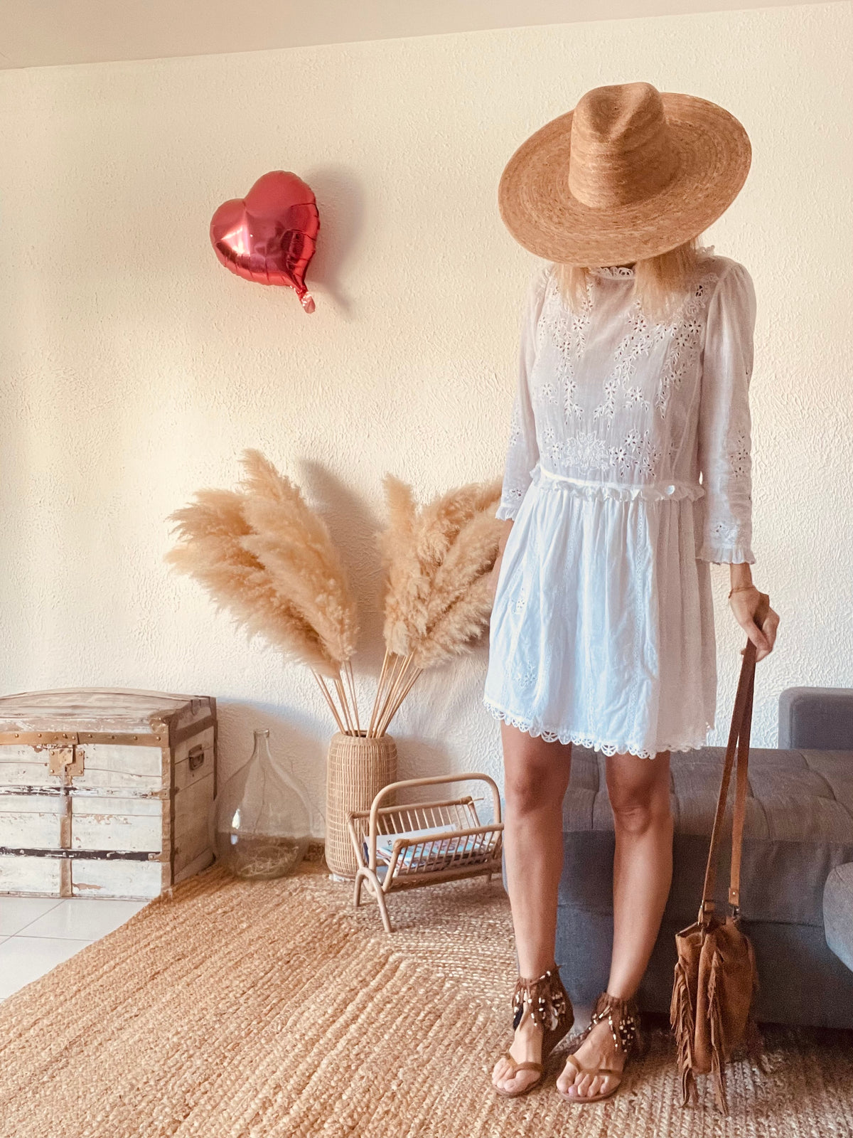 Robe broderie anglaise bohème écru Zadig & Voltaire