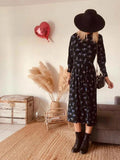 Robe longue fleurie bohème noire Sandro – Taille 36