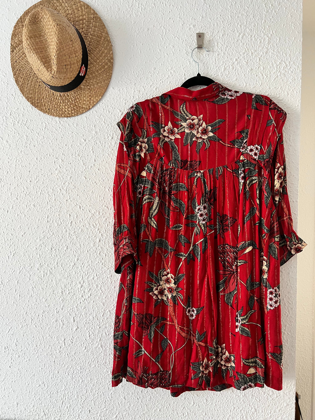 Robe fleurie tropicale rouge ba&sh – Taille 36 (XS)