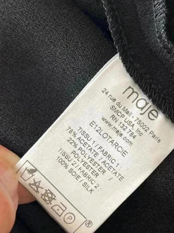 Jupe noire plissée soie Maje – Taille 38