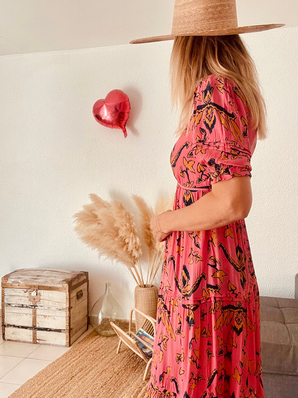 Robe fleurie bohème rose ba&sh – Taille 36