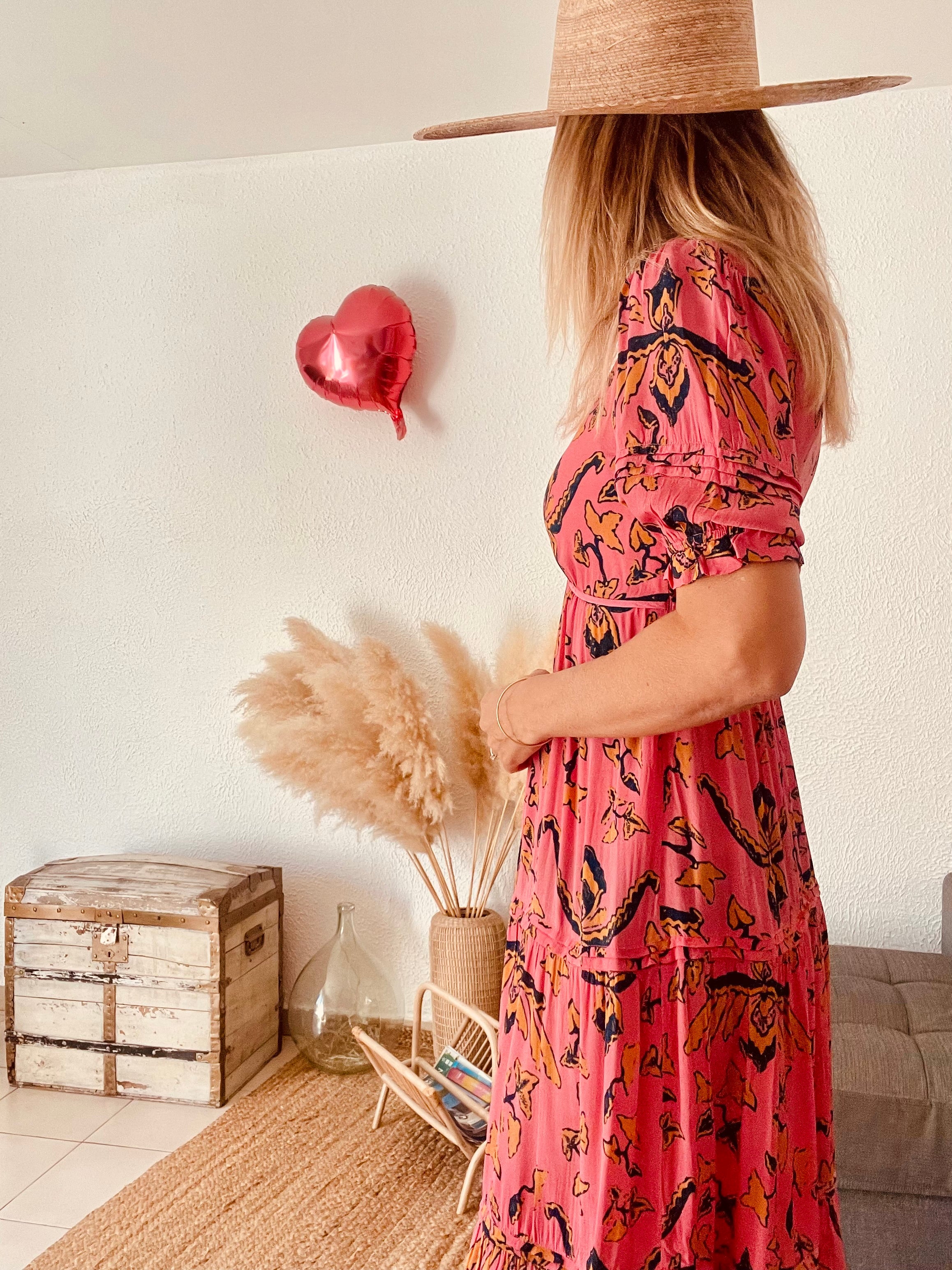 Robe fleurie bohème rose ba&sh – Taille 36