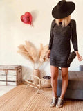 Robe Sandro gris chiné fils métalliques / finitions noires - taille 38
