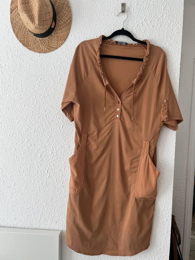 Robe Eva Kayan camel tencel-coton - taille 40
