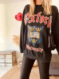 Sweat Oversize Oxford University Bershka – Noir Dégradé