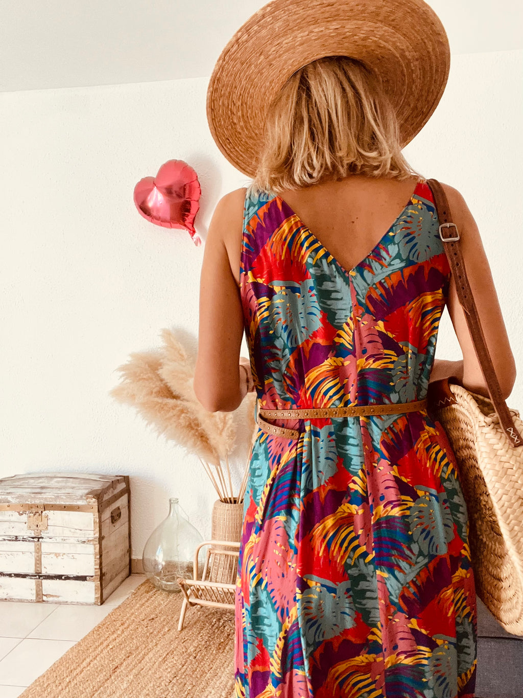 Robe longue imprimée tropicale Marie Sixtine – Taille S