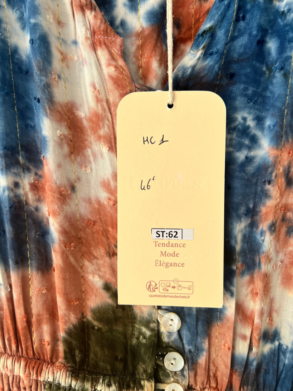 Robe longue tie-dye smockée multicolore Scandal! – Taille unique