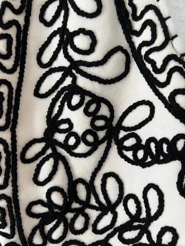 Gilet Zara broderies cord noir sur écru - taille M