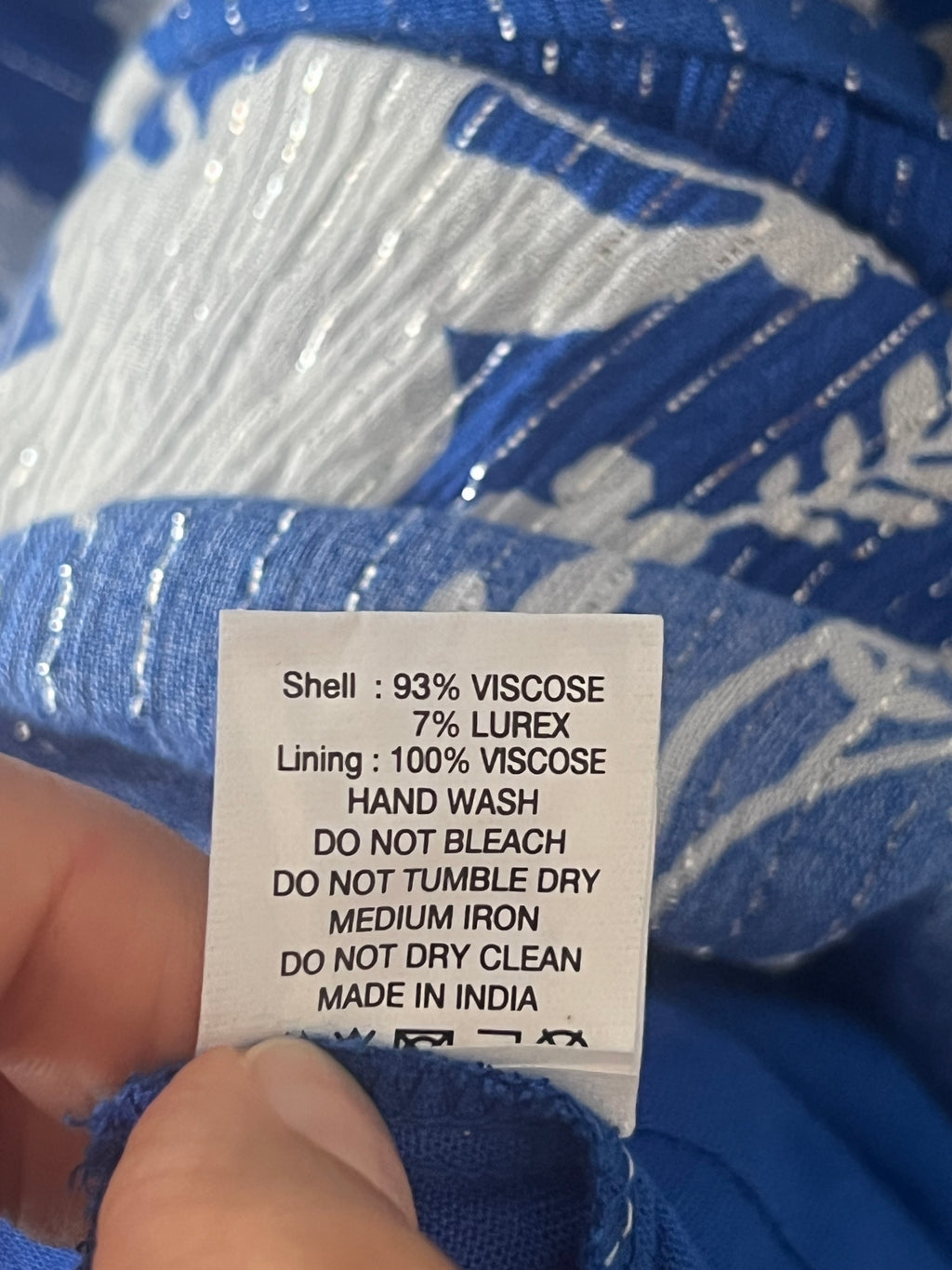 Robe longue fleurie bohème bleue GOA – Taille L