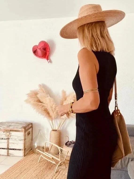 Robe Comptoir des Cotonniers midi côtelée noire - taille 38/40