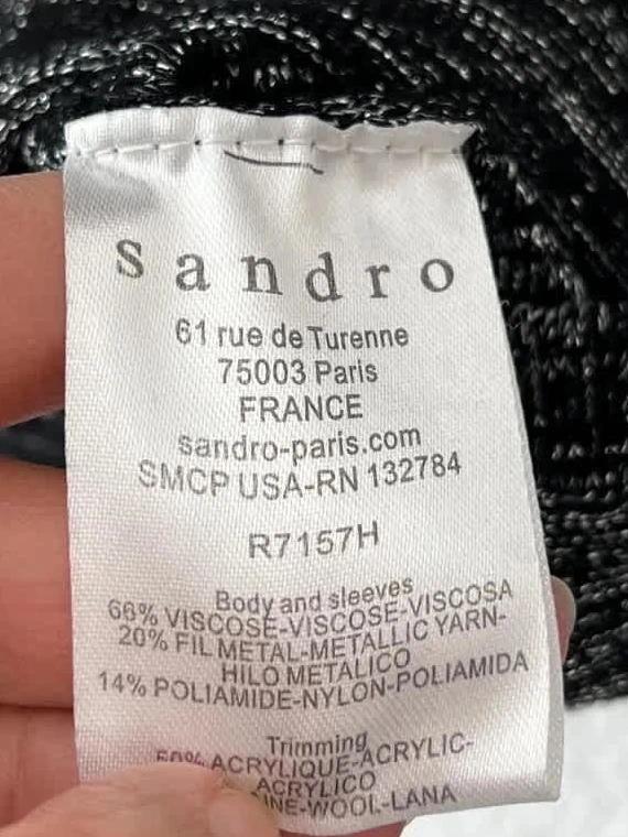 Robe Sandro gris chiné fils métalliques / finitions noires - taille 38