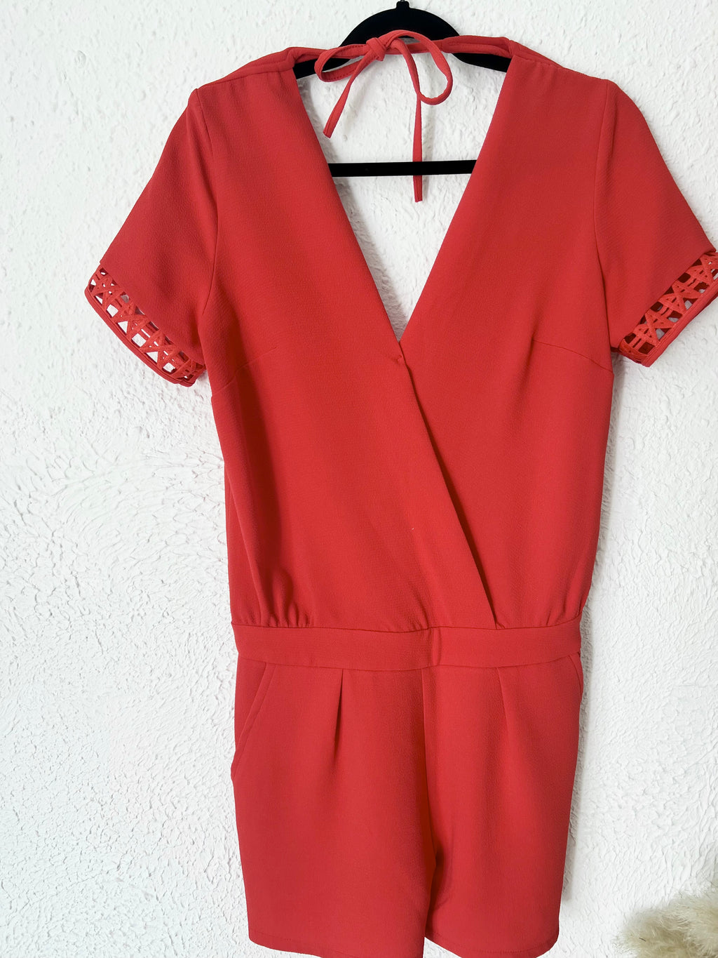 Combishort dentelle ajourée rouge Opullence – Taille 36