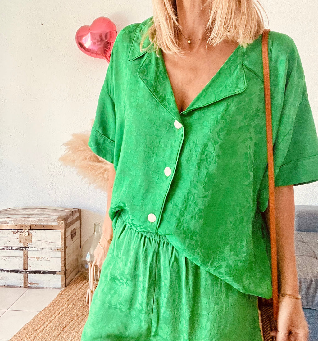 Ensemble chemise et short vert American Vintage – Taille S (36/38)