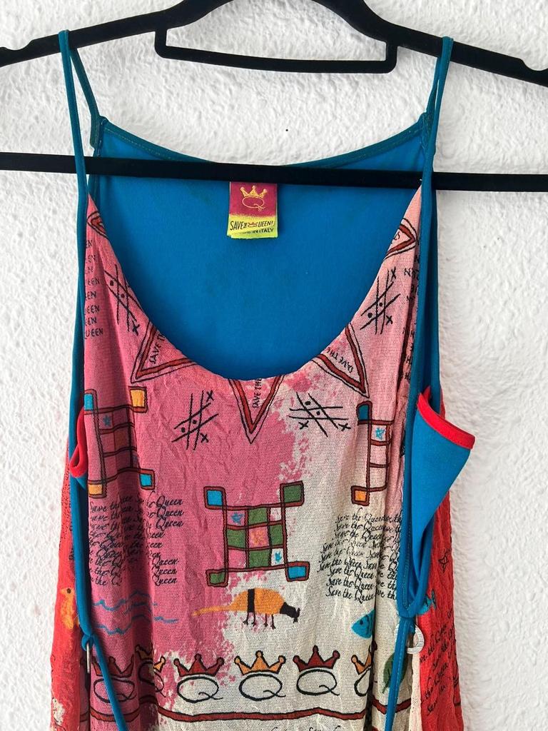 Robe Save the Queen imprimée graphique - Taille L