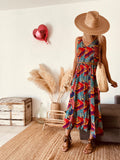 Robe longue imprimée tropicale Marie Sixtine – Taille S