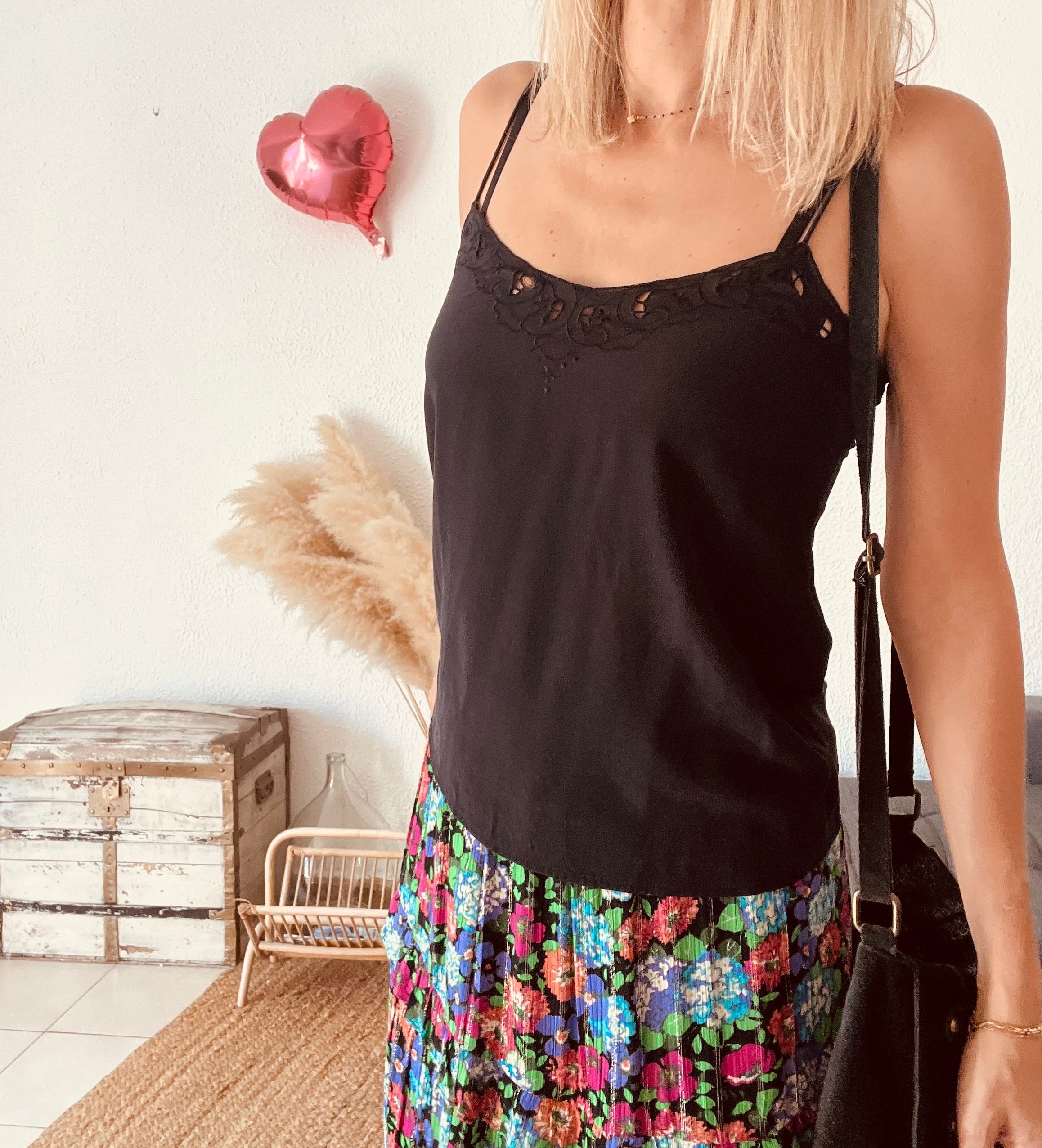 Jupe fleurie à volants multicolore ba&sh – Taille 36