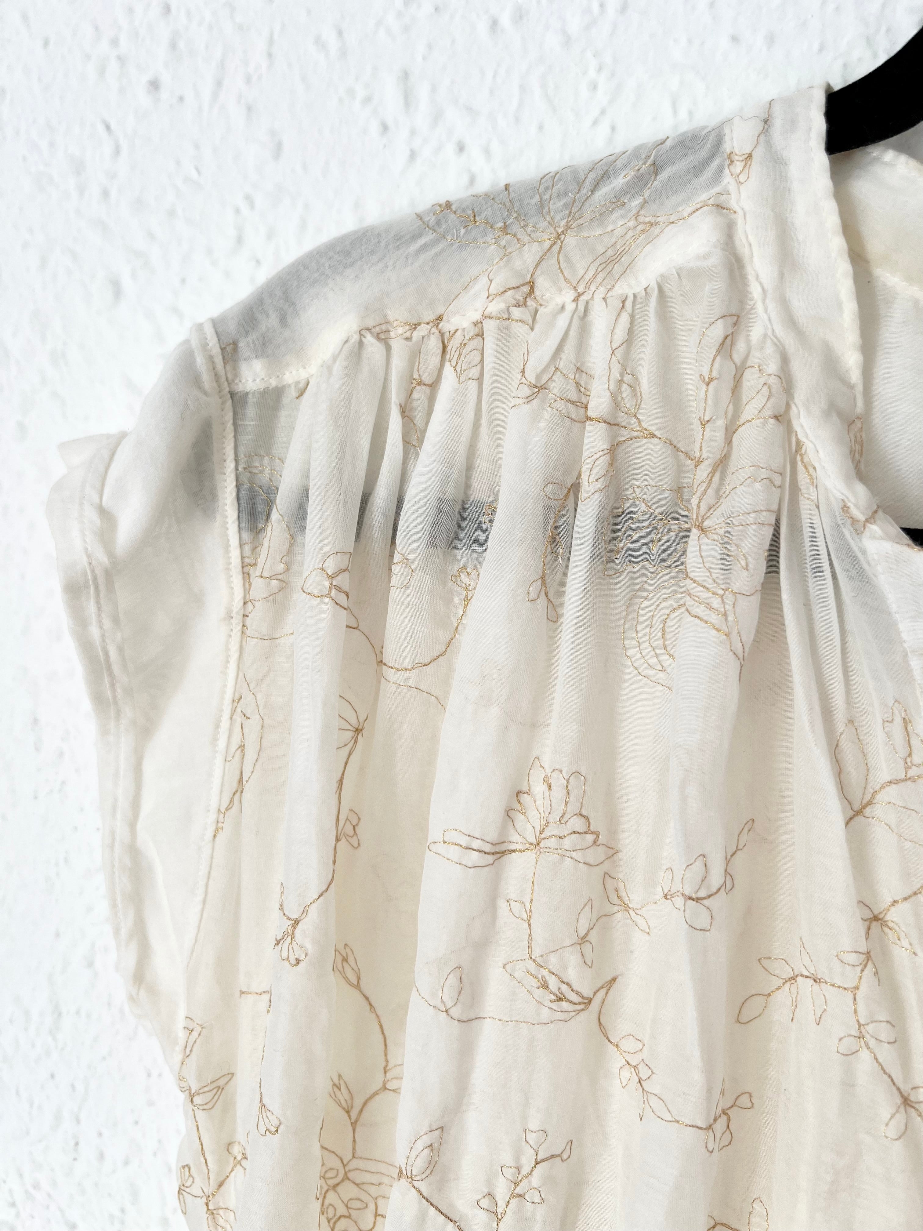 Robe chemise brodée écrue forte_forte Resort – Taille 0 (XS/S)