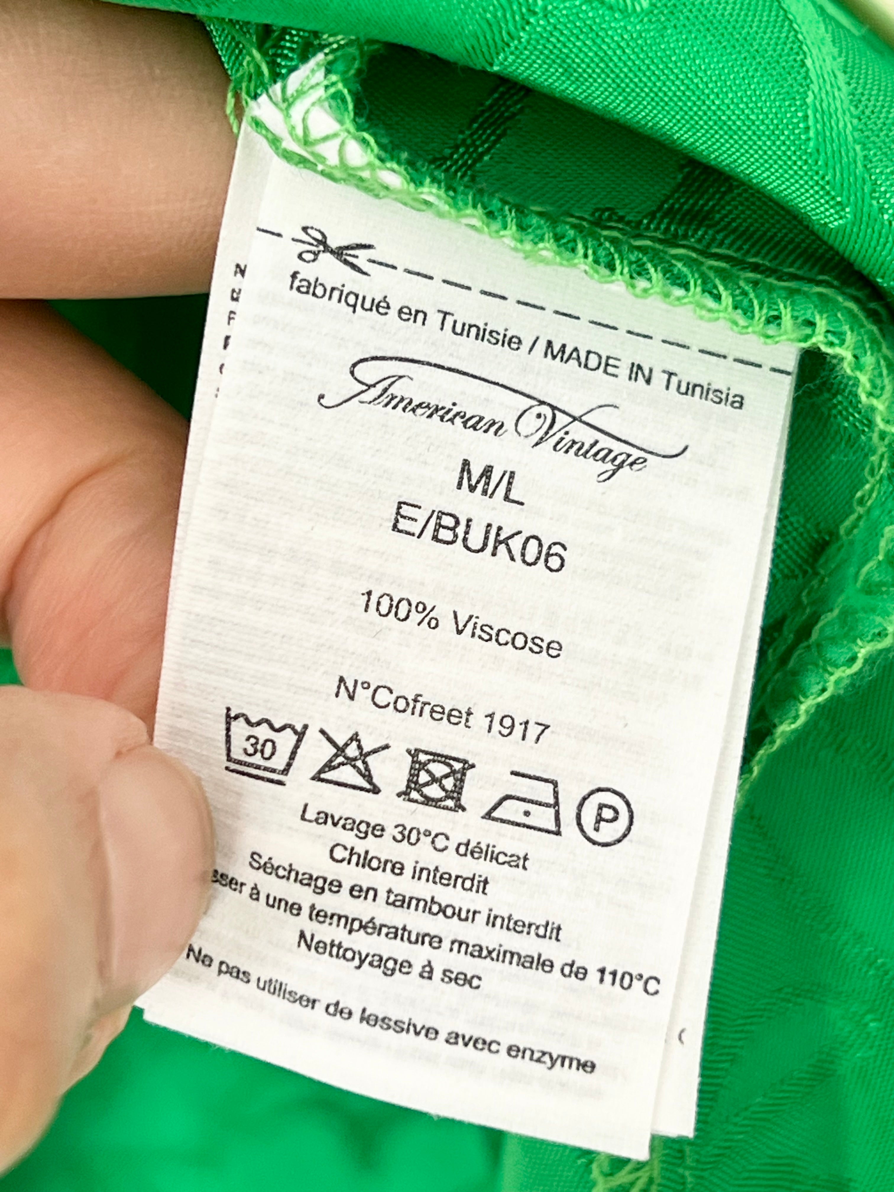Ensemble chemise et short vert American Vintage – Taille S (36/38)