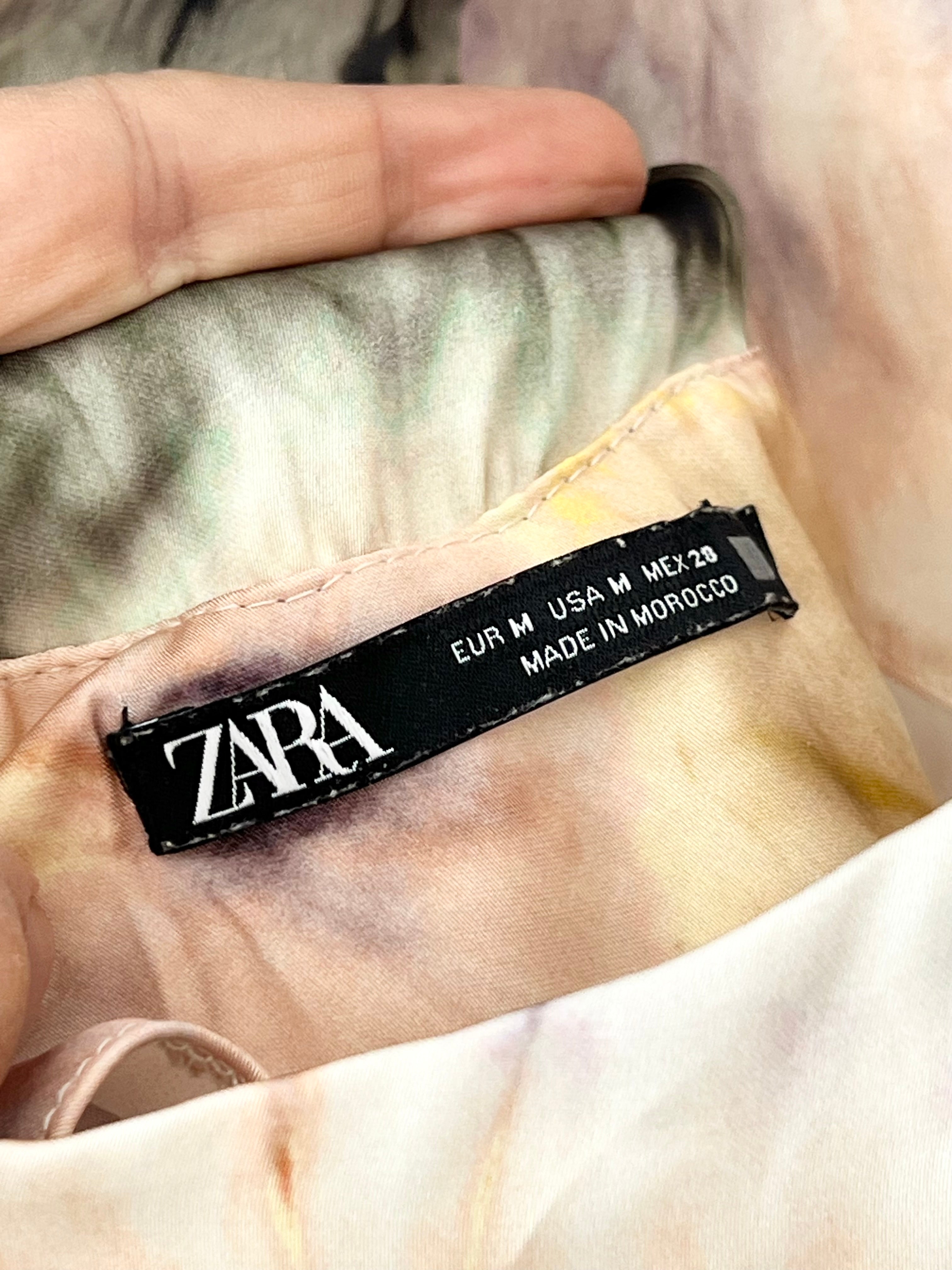 Robe longue dos nu tie-dye beige Zara – Taille M
