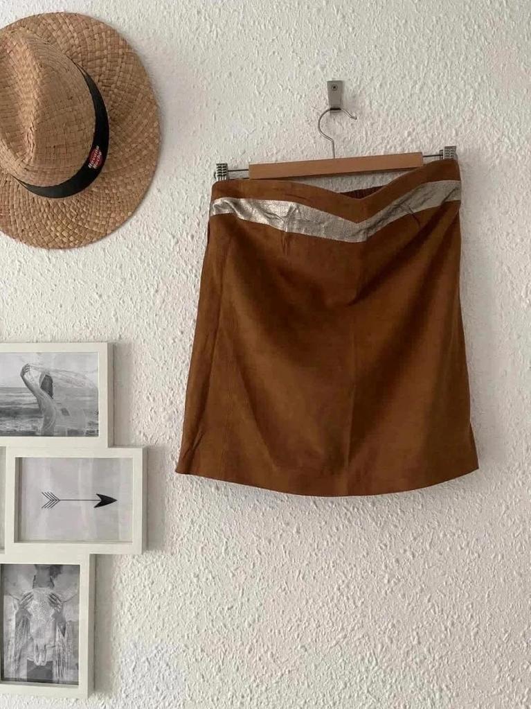 Bustier camel en daim véritable Bel Air - taille 36