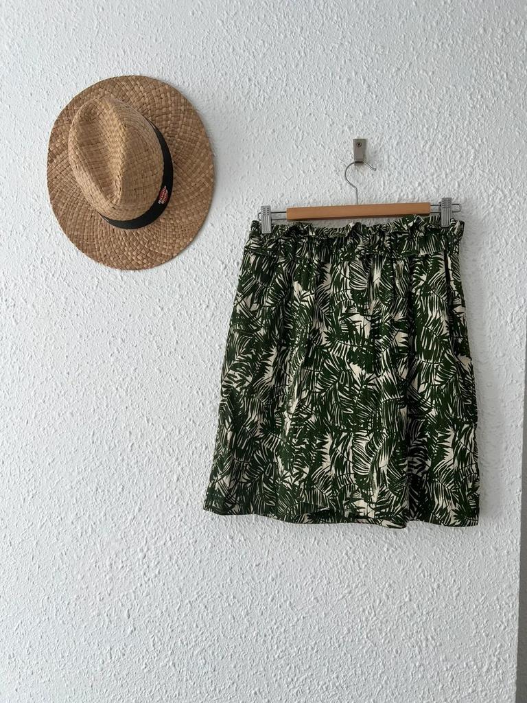 Jupe Soeur Dora imprimé feuillage vert et écru - taille 38 - B-260411-4511
