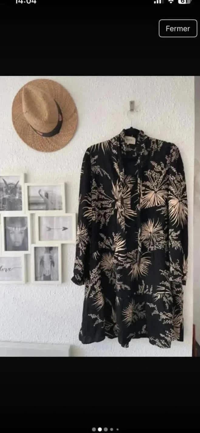 Robe noire imprimée ba&sh – Taille 3 -b-250924-4192