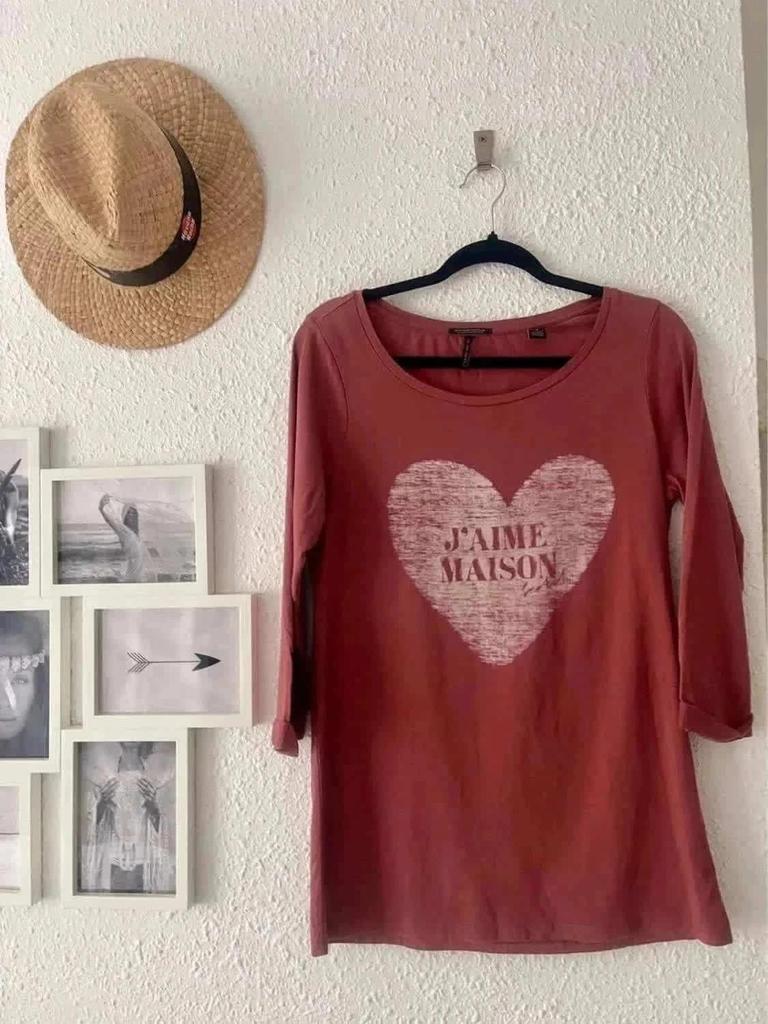 T-shirt rouge terre cuite Maison Scotch – Taille 3 -b-241103-3493